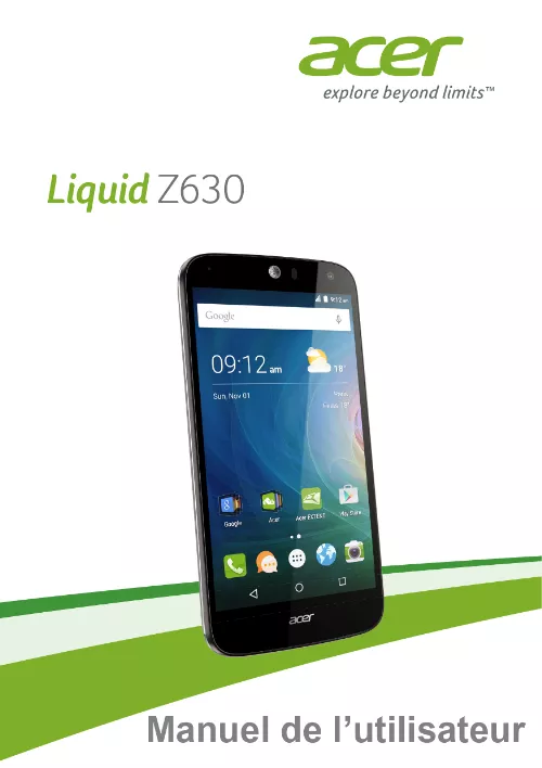 Mode d'emploi ACER LIQUID Z630 DUO