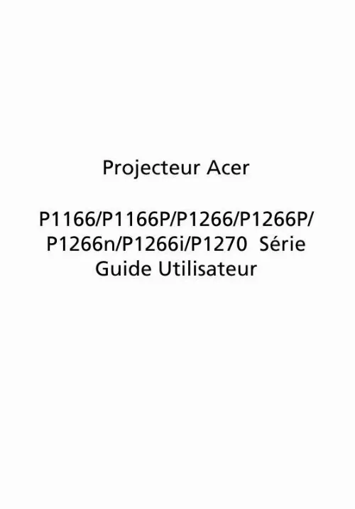 Mode d'emploi ACER P1266N