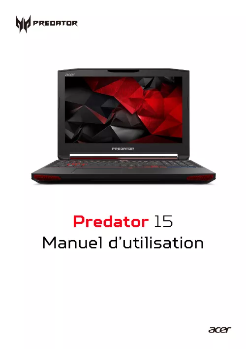 Mode d'emploi ACER PREDATOR 15