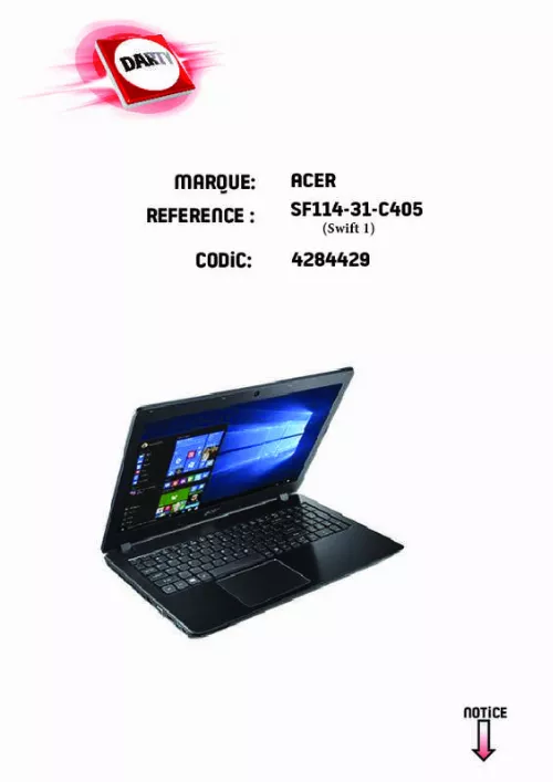 Mode d'emploi ACER SWIFT 3 SF314-51-5246 OR