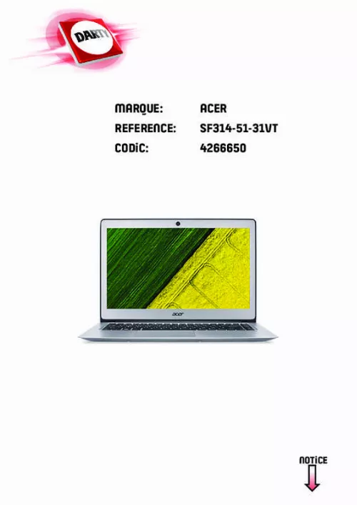 Mode d'emploi ACER SWIFT 3