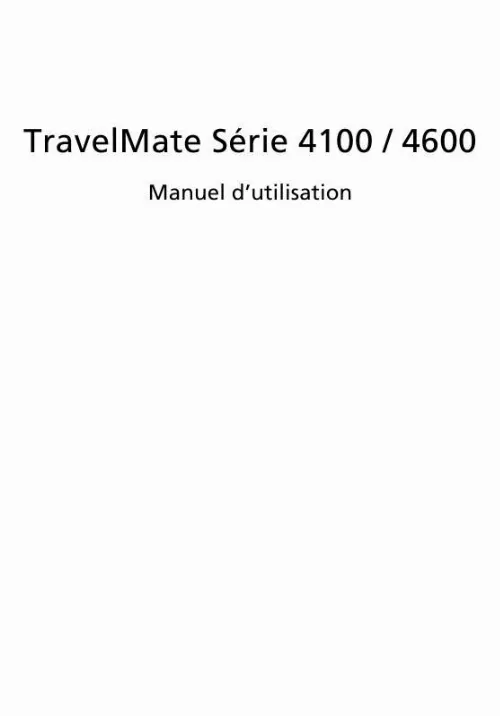 Mode d'emploi ACER TRAVELMATE-4600