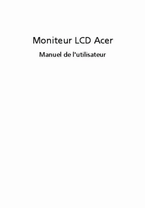 Mode d'emploi ACER V193HQLHB