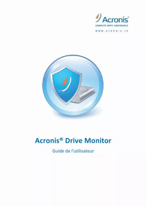 Mode d'emploi ACRONIS DRIVE MONITOR