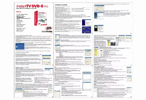 Mode d'emploi ADS TECH INSTANT TV DVB-S PCI PTV-341