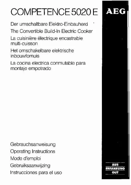 Mode d'emploi AEG-ELECTROLUX 5020E-B