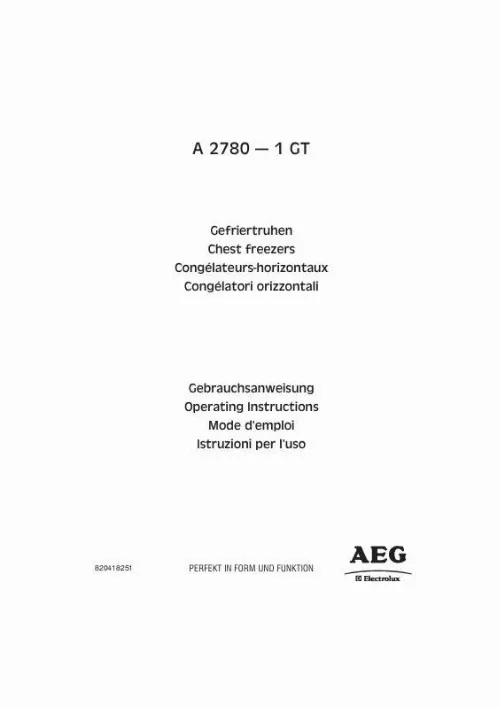 Mode d'emploi AEG-ELECTROLUX A2780-1GT