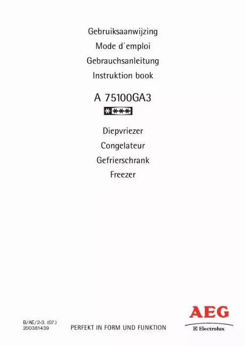 Mode d'emploi AEG-ELECTROLUX A75100GA3