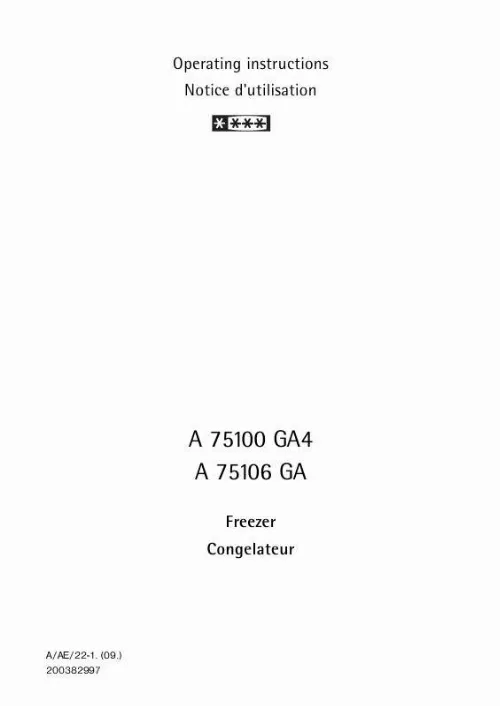 Mode d'emploi AEG-ELECTROLUX A75106GA