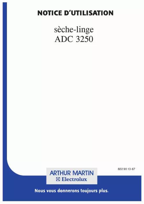 Mode d'emploi AEG-ELECTROLUX ADC312E