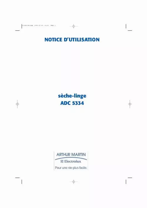 Mode d'emploi AEG-ELECTROLUX ADC5334