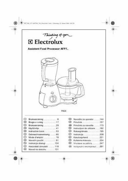 Mode d'emploi AEG-ELECTROLUX AFP700