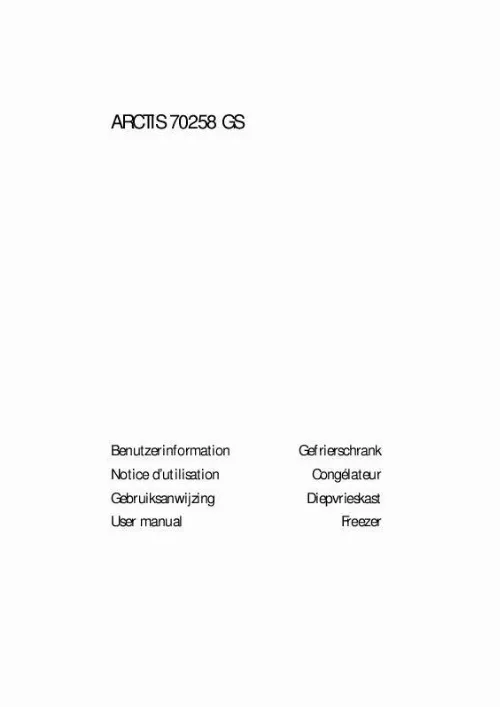 Mode d'emploi AEG-ELECTROLUX ARCTIS 70258 GS