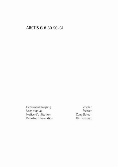 Mode d'emploi AEG-ELECTROLUX ARCTIS G 8 60 50-6I