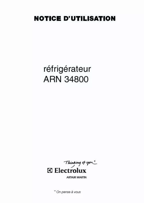 Mode d'emploi AEG-ELECTROLUX ARN34800