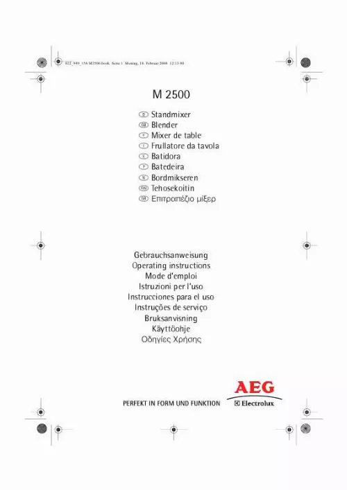 Mode d'emploi AEG-ELECTROLUX ASSISTENT M 2500