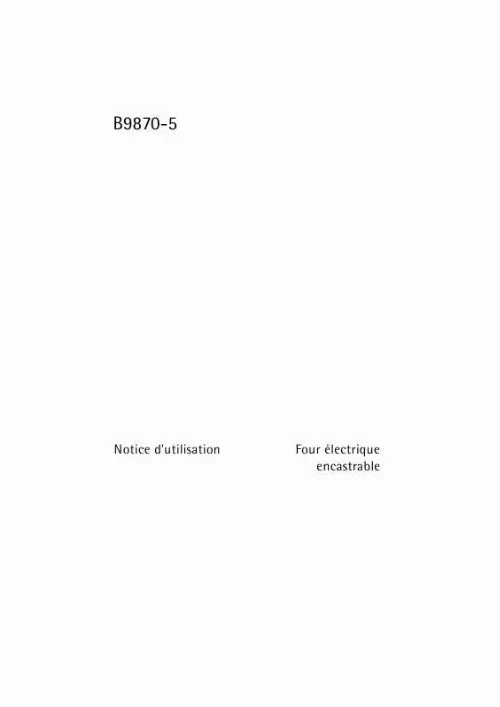 Mode d'emploi AEG-ELECTROLUX B9870-5-M FR R08