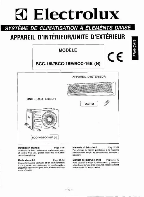 Mode d'emploi AEG-ELECTROLUX BCC16I