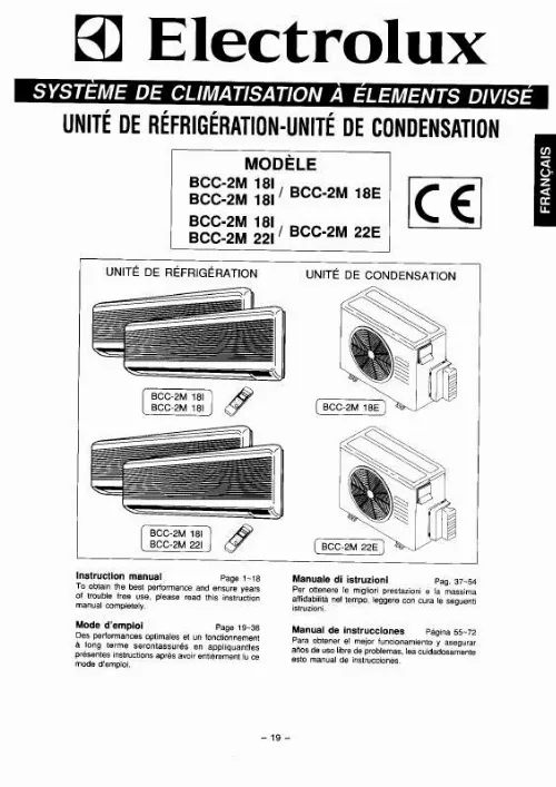 Mode d'emploi AEG-ELECTROLUX BCC2M18I