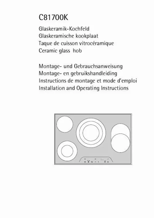 Mode d'emploi AEG-ELECTROLUX C81700K-ALX06