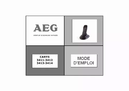 Mode d'emploi AEG-ELECTROLUX CARYS 3413
