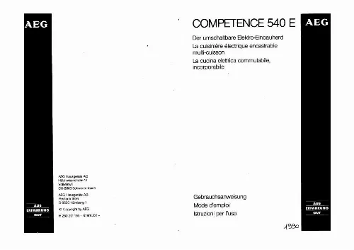 Mode d'emploi AEG-ELECTROLUX COMPETENCE 540E-W CH