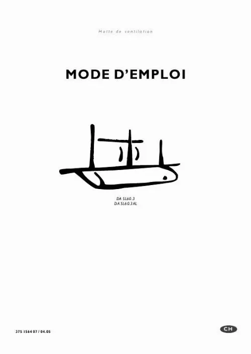 Mode d'emploi AEG-ELECTROLUX DASL60.3 W