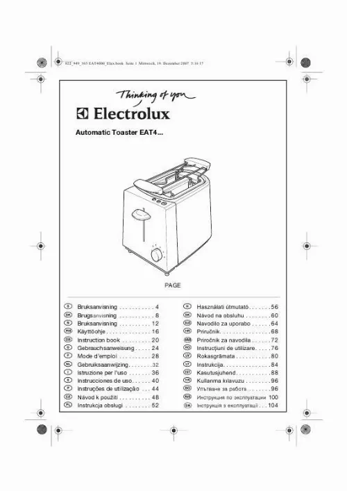 Mode d'emploi AEG-ELECTROLUX EAT4040