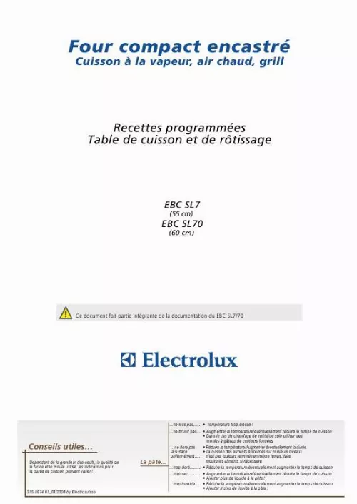 Mode d'emploi AEG-ELECTROLUX EBC SL70