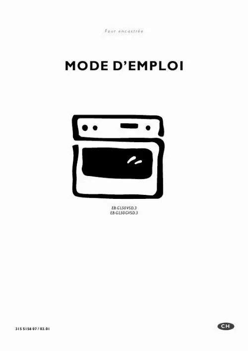Mode d'emploi AEG-ELECTROLUX EBGL50GVSD.3CN