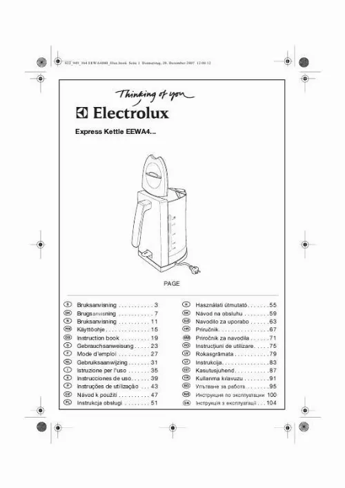 Mode d'emploi AEG-ELECTROLUX EEWA4000