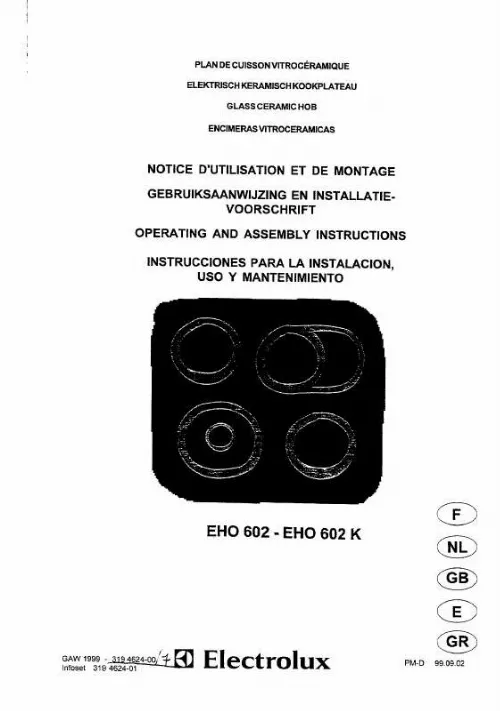 Mode d'emploi AEG-ELECTROLUX EHO602K