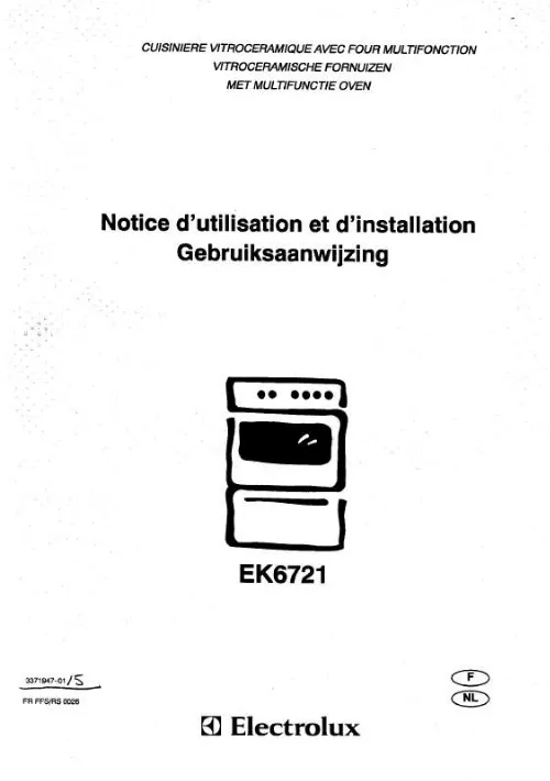 Mode d'emploi AEG-ELECTROLUX EK6721W1M.BL.VITRO