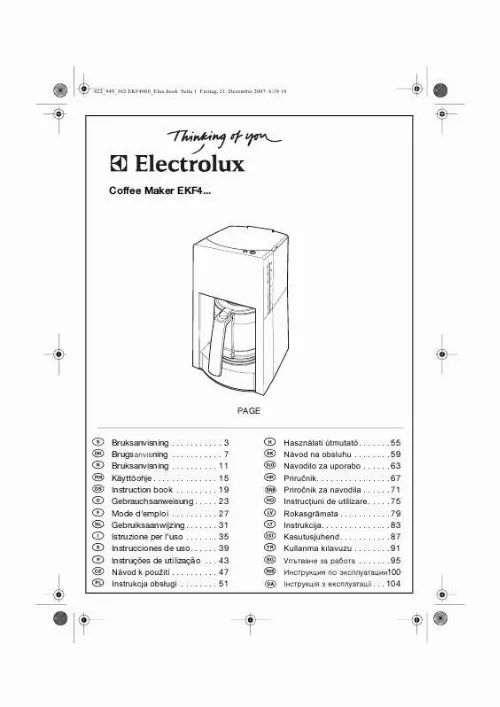 Mode d'emploi AEG-ELECTROLUX EKF4040
