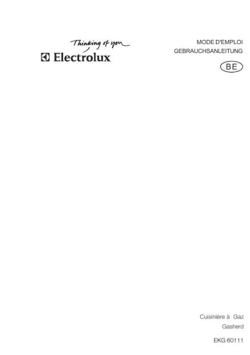 Mode d'emploi AEG-ELECTROLUX EKG60111