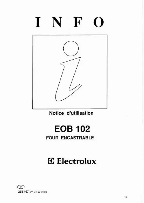 Mode d'emploi AEG-ELECTROLUX EOB102B