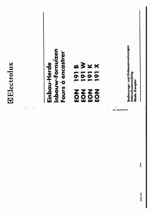 Mode d'emploi AEG-ELECTROLUX EON191B