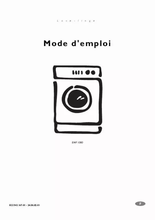 Mode d'emploi AEG-ELECTROLUX EWF1080