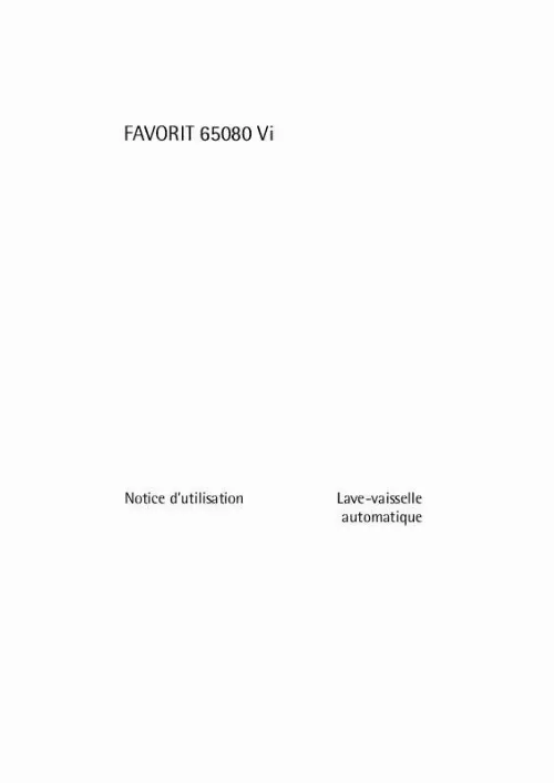 Mode d'emploi AEG-ELECTROLUX F65080VI/1