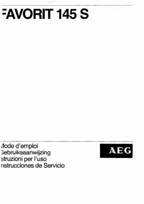 Mode d'emploi AEG-ELECTROLUX FAV145 S UGA