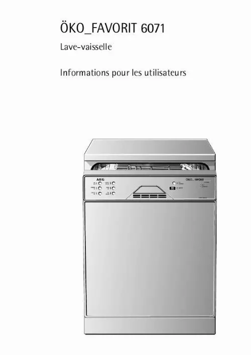 Mode d'emploi AEG-ELECTROLUX FAV6071WI