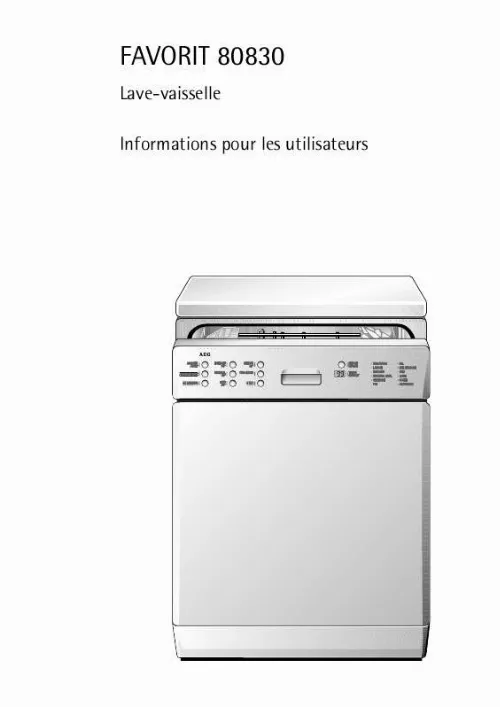 Mode d'emploi AEG-ELECTROLUX FAV80830W