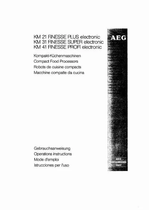 Mode d'emploi AEG-ELECTROLUX FINESSEPLUSKM21