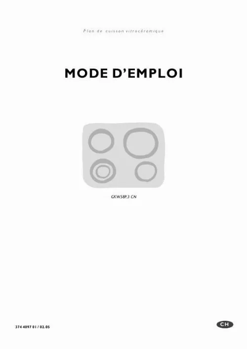 Mode d'emploi AEG-ELECTROLUX GKW58P3CN