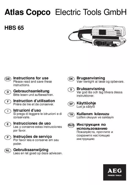 Mode d'emploi AEG-ELECTROLUX HBS 65