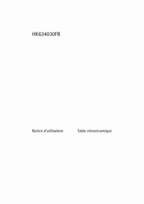 Mode d'emploi AEG-ELECTROLUX HK634030FB