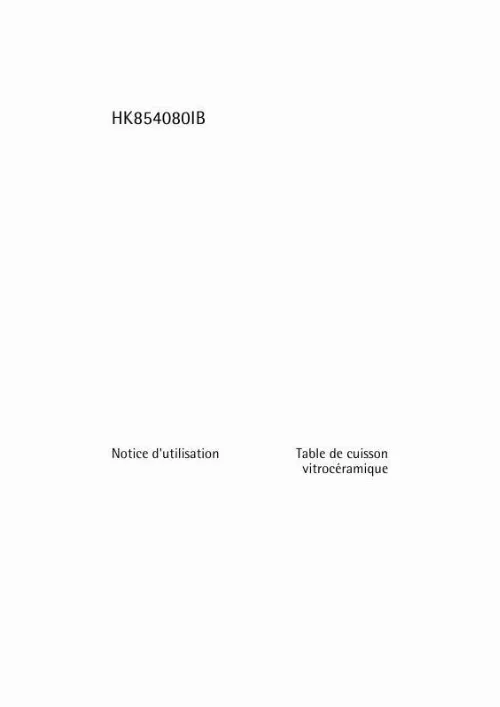Mode d'emploi AEG-ELECTROLUX HK854080IB