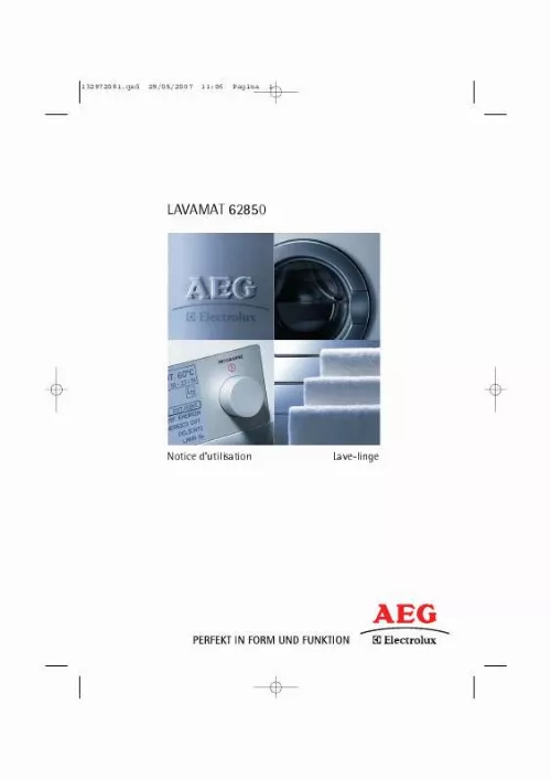 Mode d'emploi AEG-ELECTROLUX L62850
