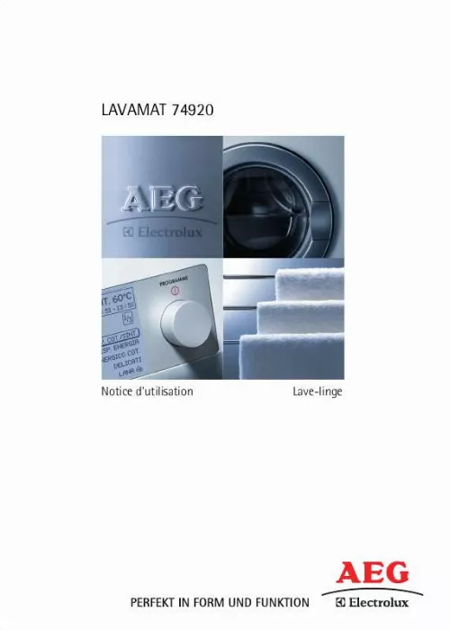 Mode d'emploi AEG-ELECTROLUX L74920