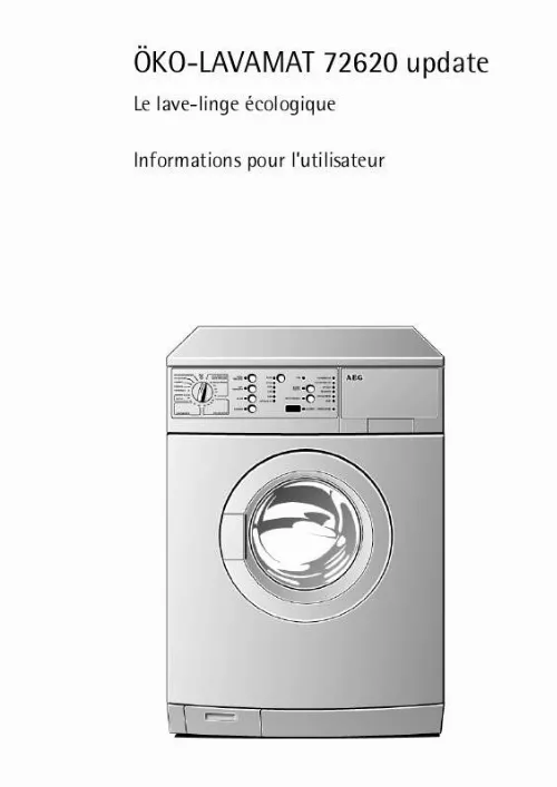 Mode d'emploi AEG-ELECTROLUX LAV 72620-W